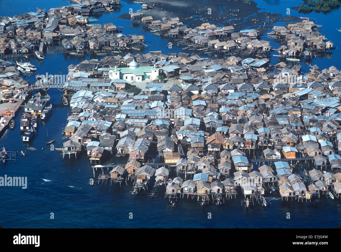 Aerial, Rio Hondo Muslim Barrio, Zambonga City, Mindanao, Philippines Stock Photo