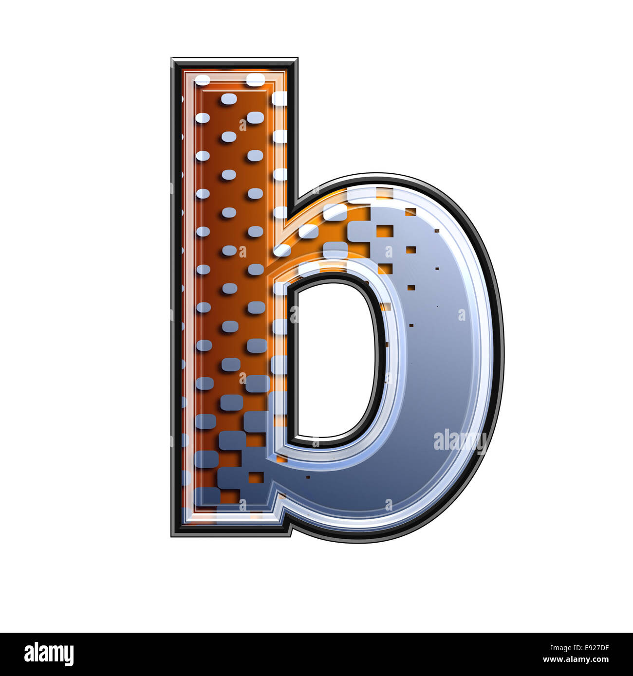 3d letter with abstract texture - b Stock Photo