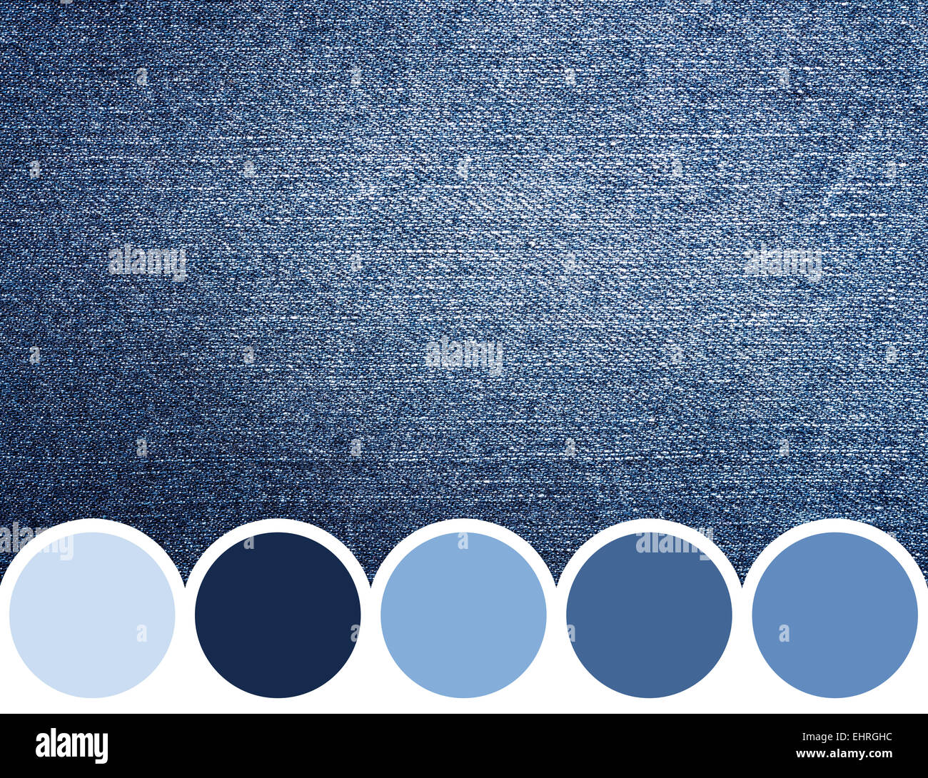 Color Palette Of Blue Denim Jeans Stock Photo