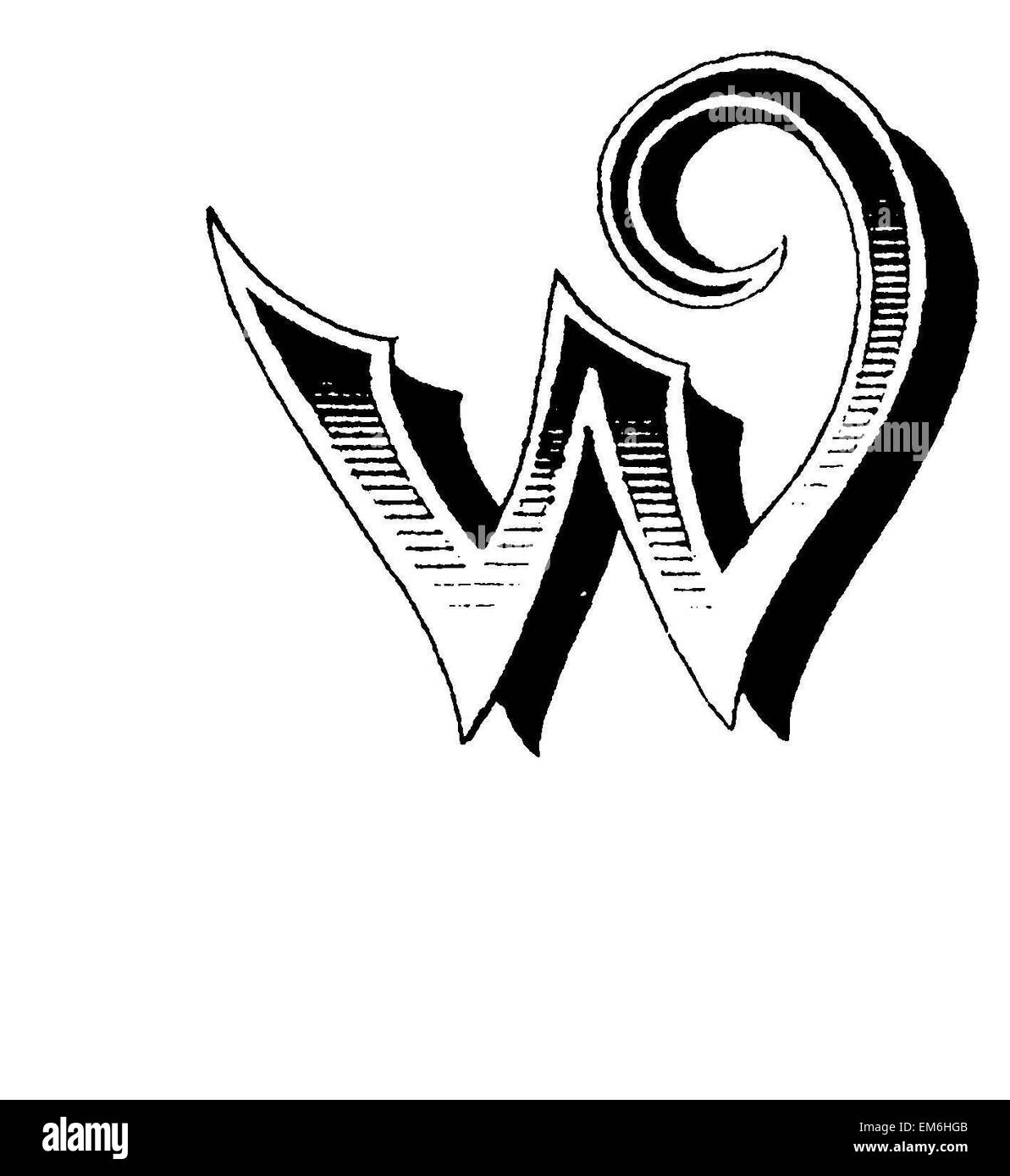 letter W, fancy font Stock Photo