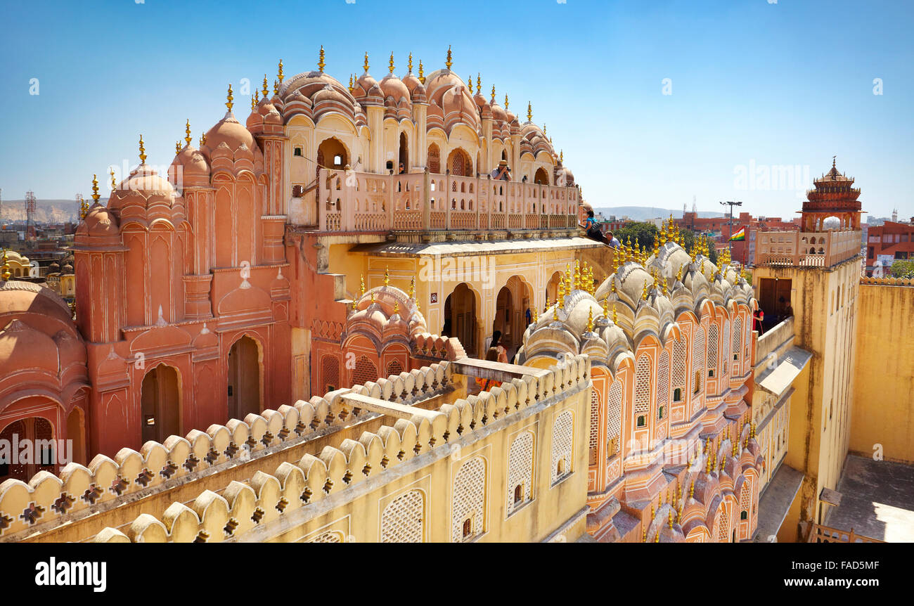 Rear view of the Hawa Mahal, Palace of the Winds, Jaipur, Rajasthan, India Stock Photo