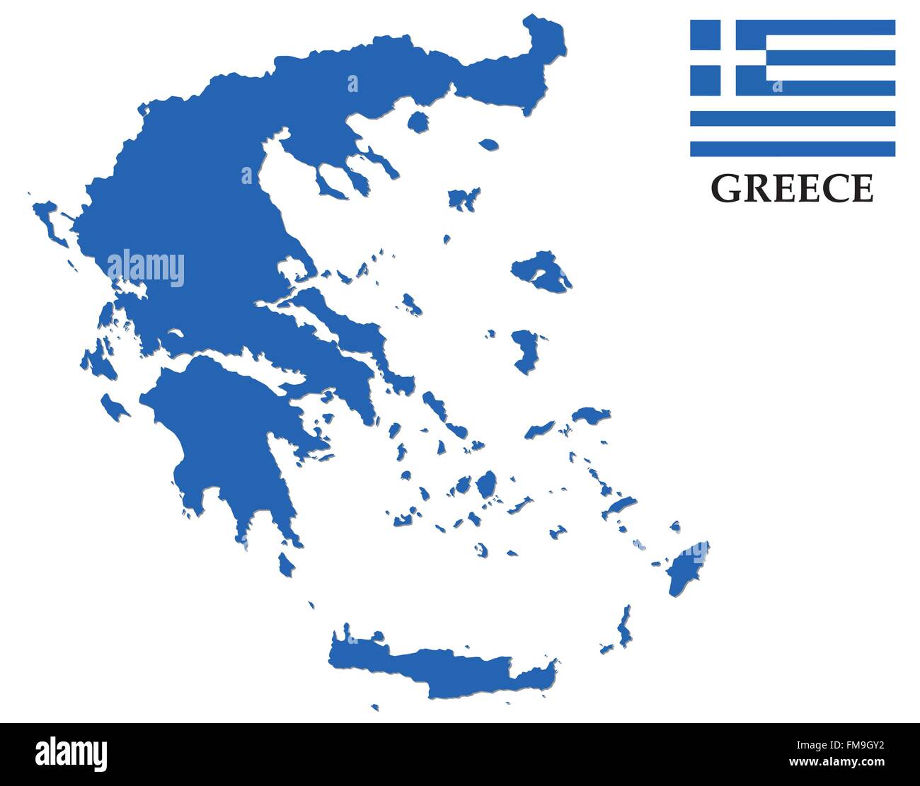 greece map with flag Stock Vector