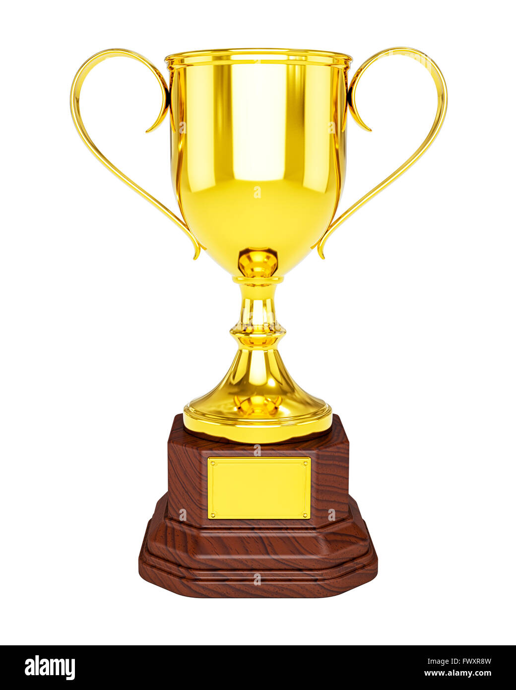 Gold trophy cup isolated Stock Photo