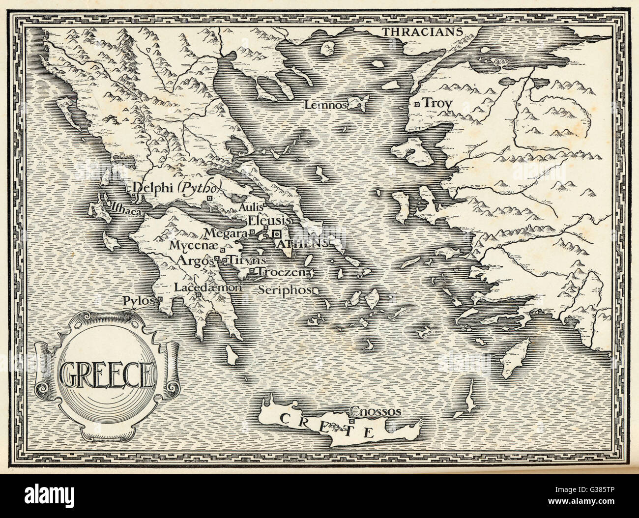 Topographical Map Of Ancient Greece - Emmy Norrie