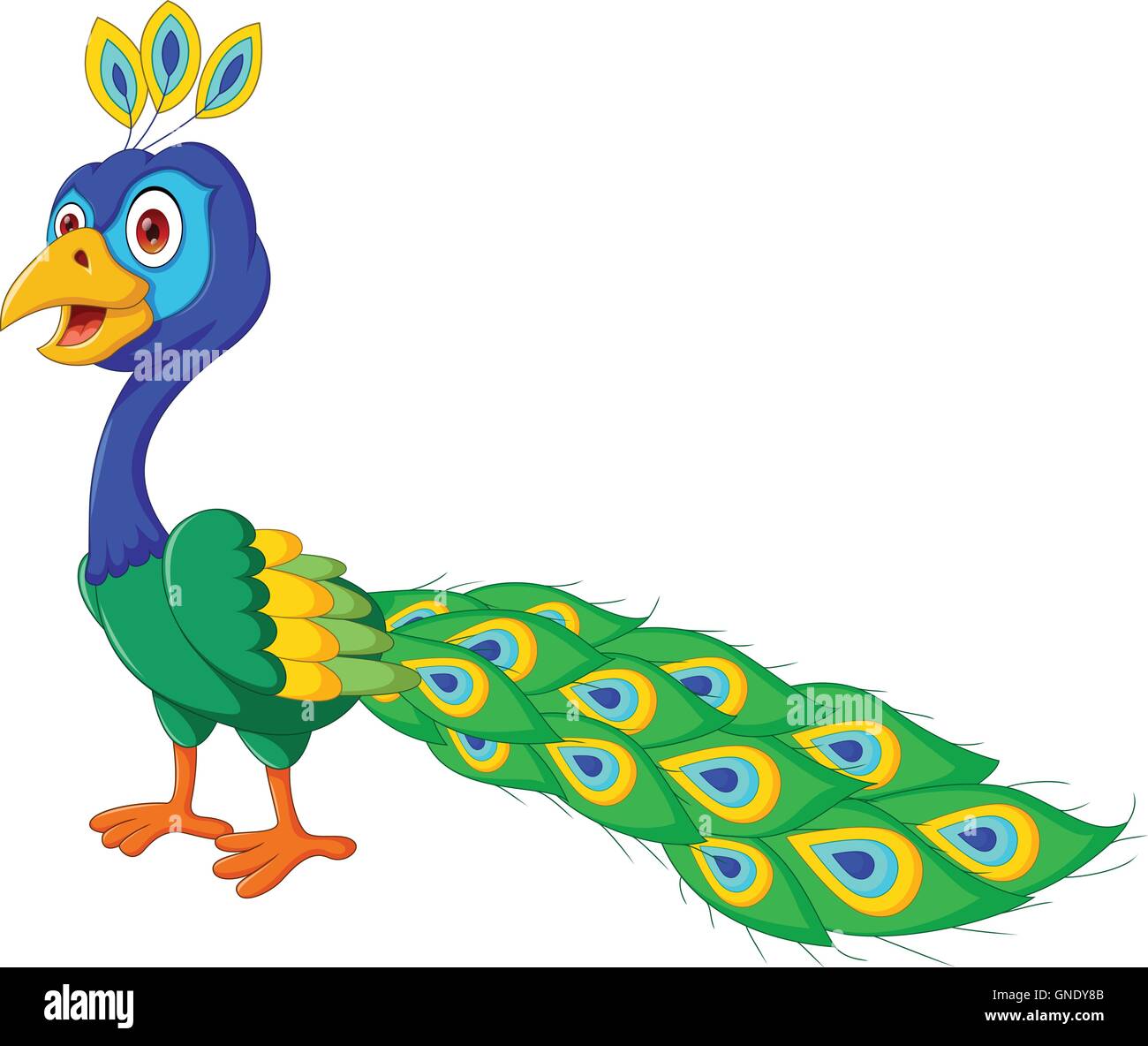 cute Peacock cartoon Stock Vector