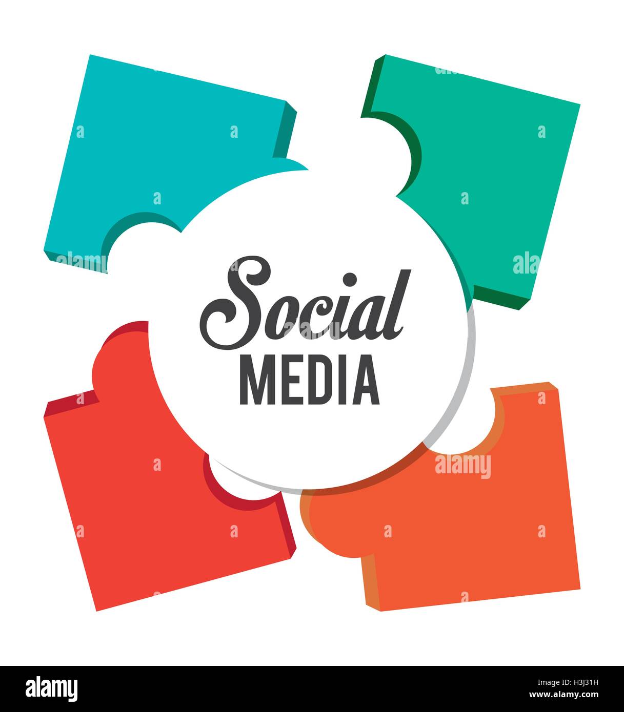 Puzzle and social media design Stock Vector