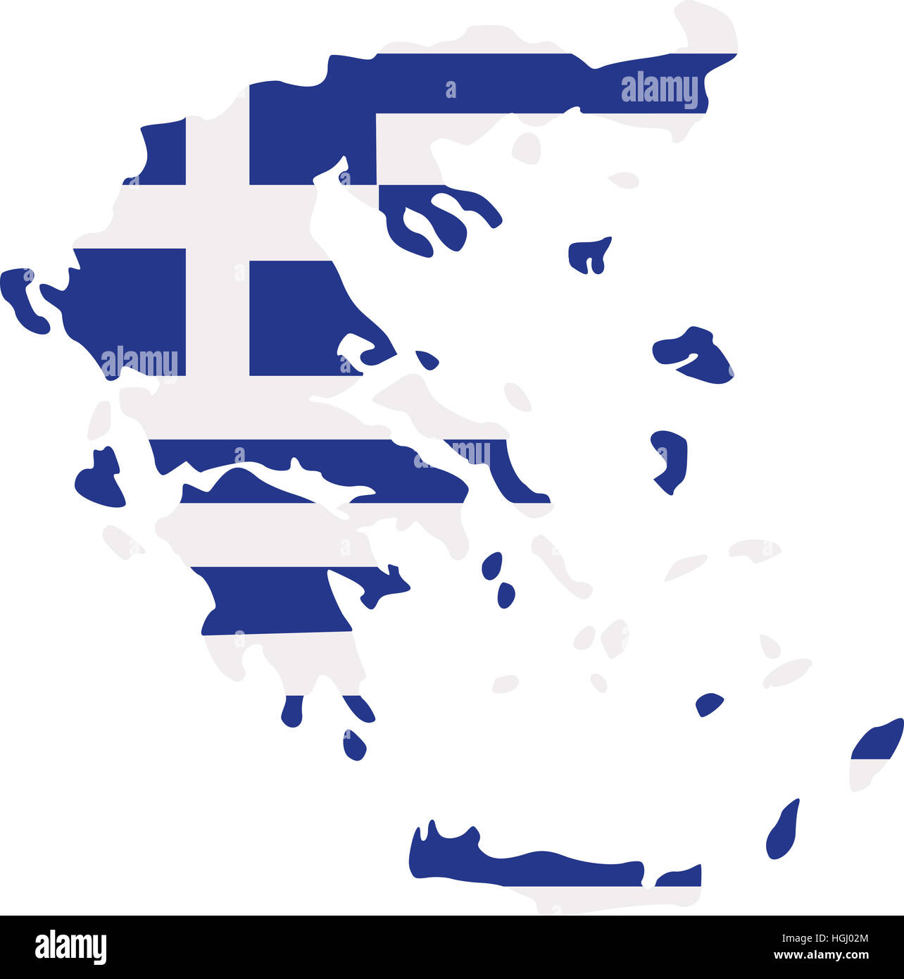 Greece map with flag Stock Photo