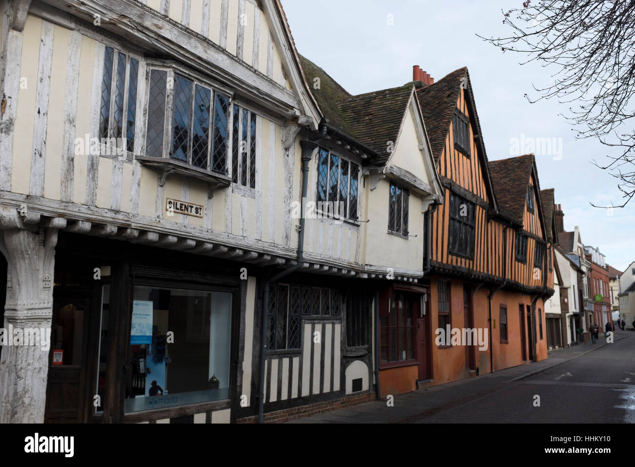 Historic Silent Street in Ipswich, Suffolk Stock Photo