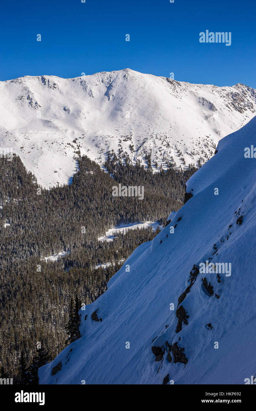 Wheeler Peak from Fairview Mountain's northeast slopes, in the Wheeler Peak Wilderness Stock Photo