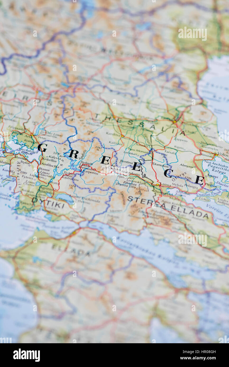 Greece Map Stock Photo