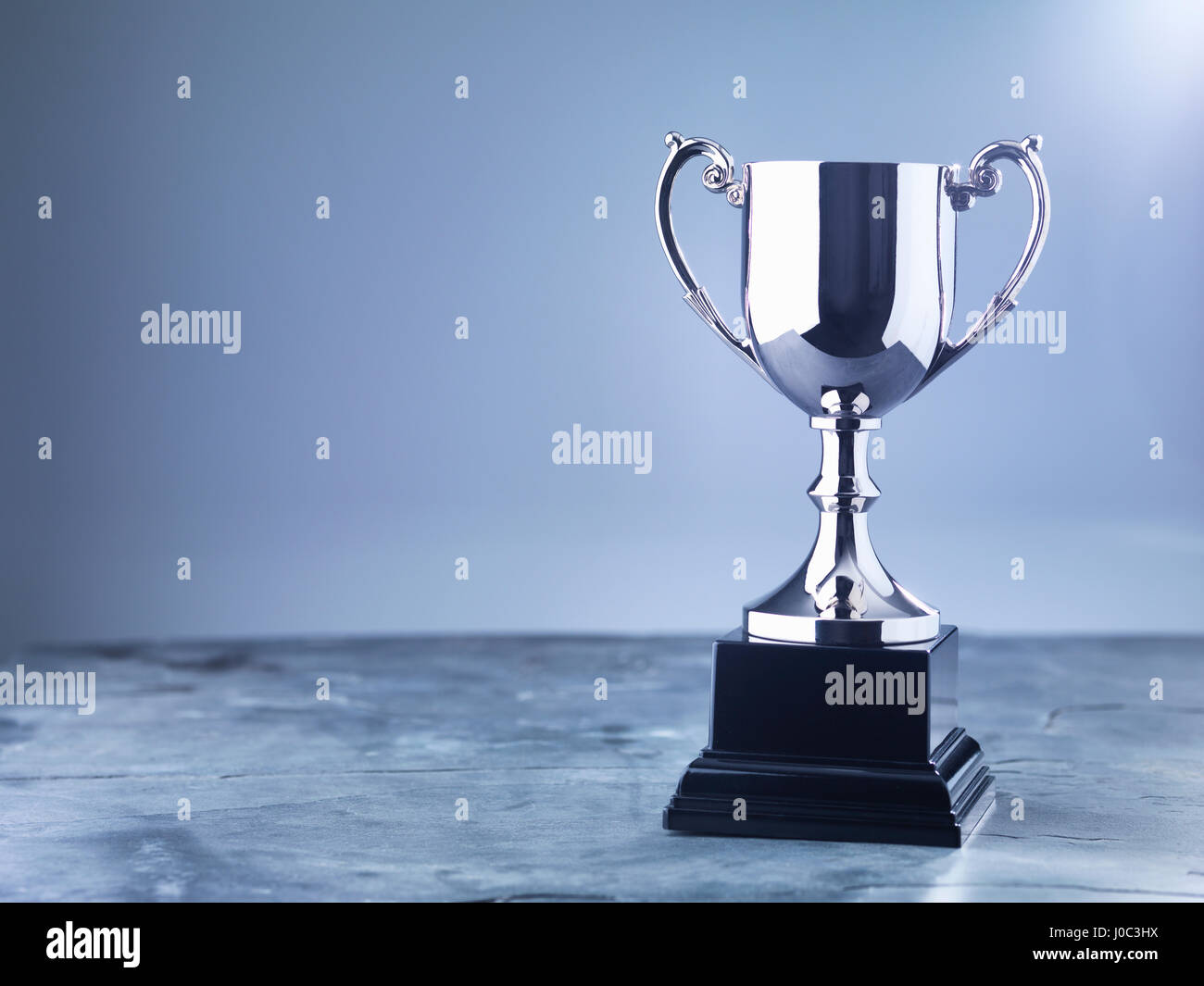 Still life of trophy awaiting the winner's presentation Stock Photo