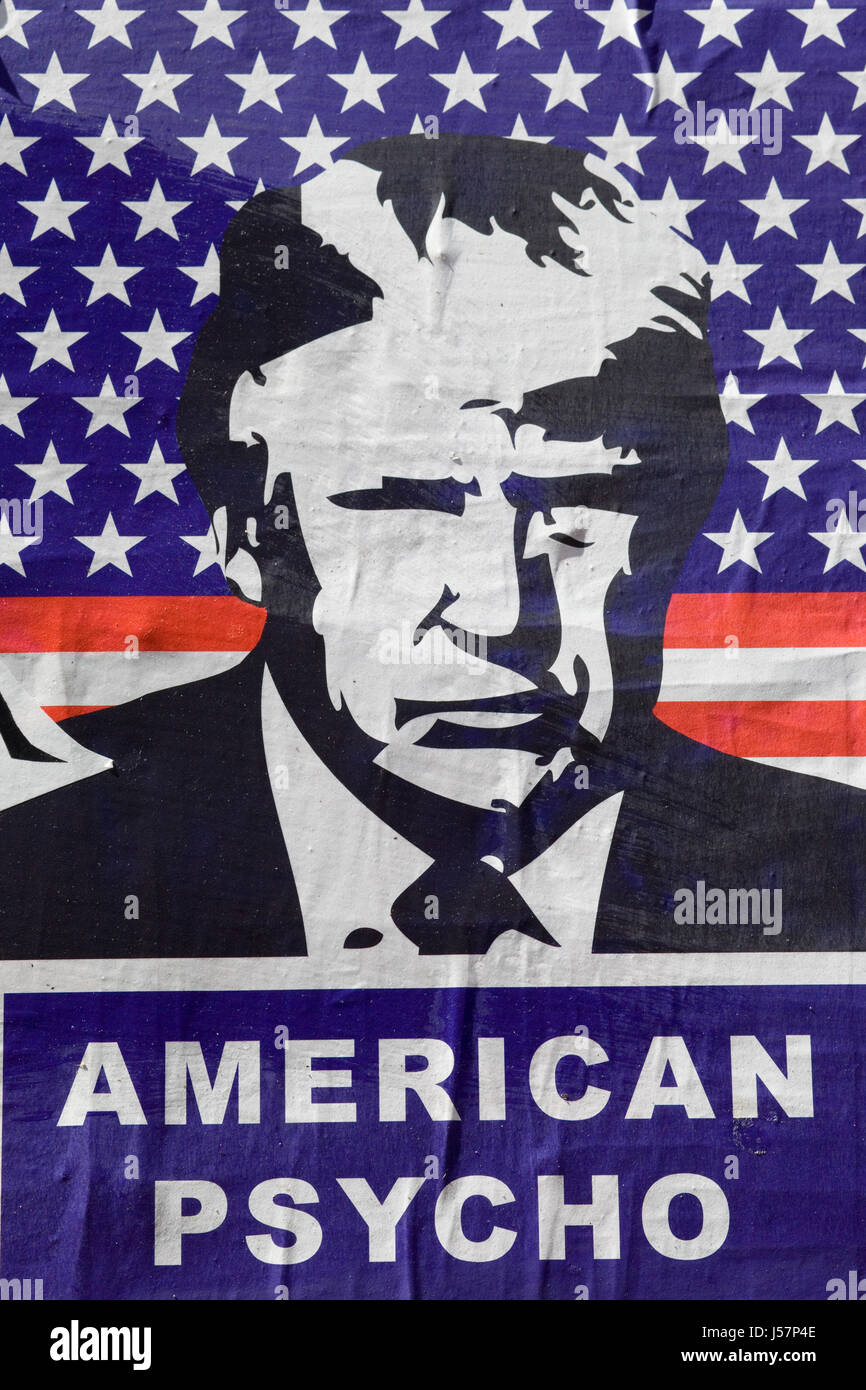 American Psycho, poster of Donald Trump Stock Photo