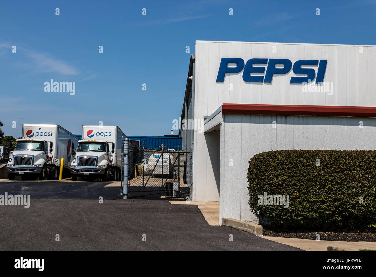 Logansport - Circa August 2017: Pepsi Bottling Signage. Pepsi is one of the largest beverage producers in the world IV Stock Photo