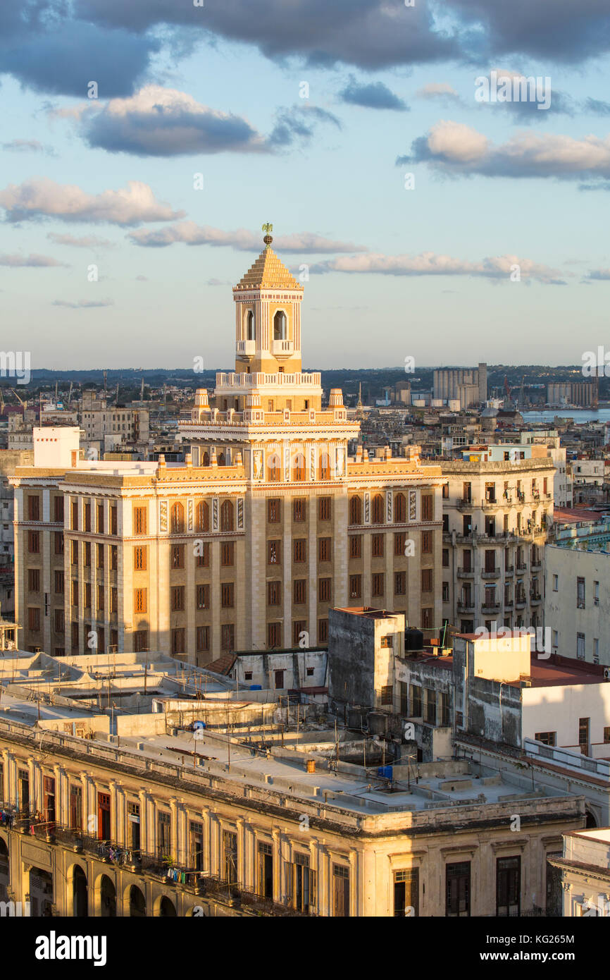 Architecture from an elevated view near the Malecon, Havana, Cuba, West Indies, Central America Stock Photo