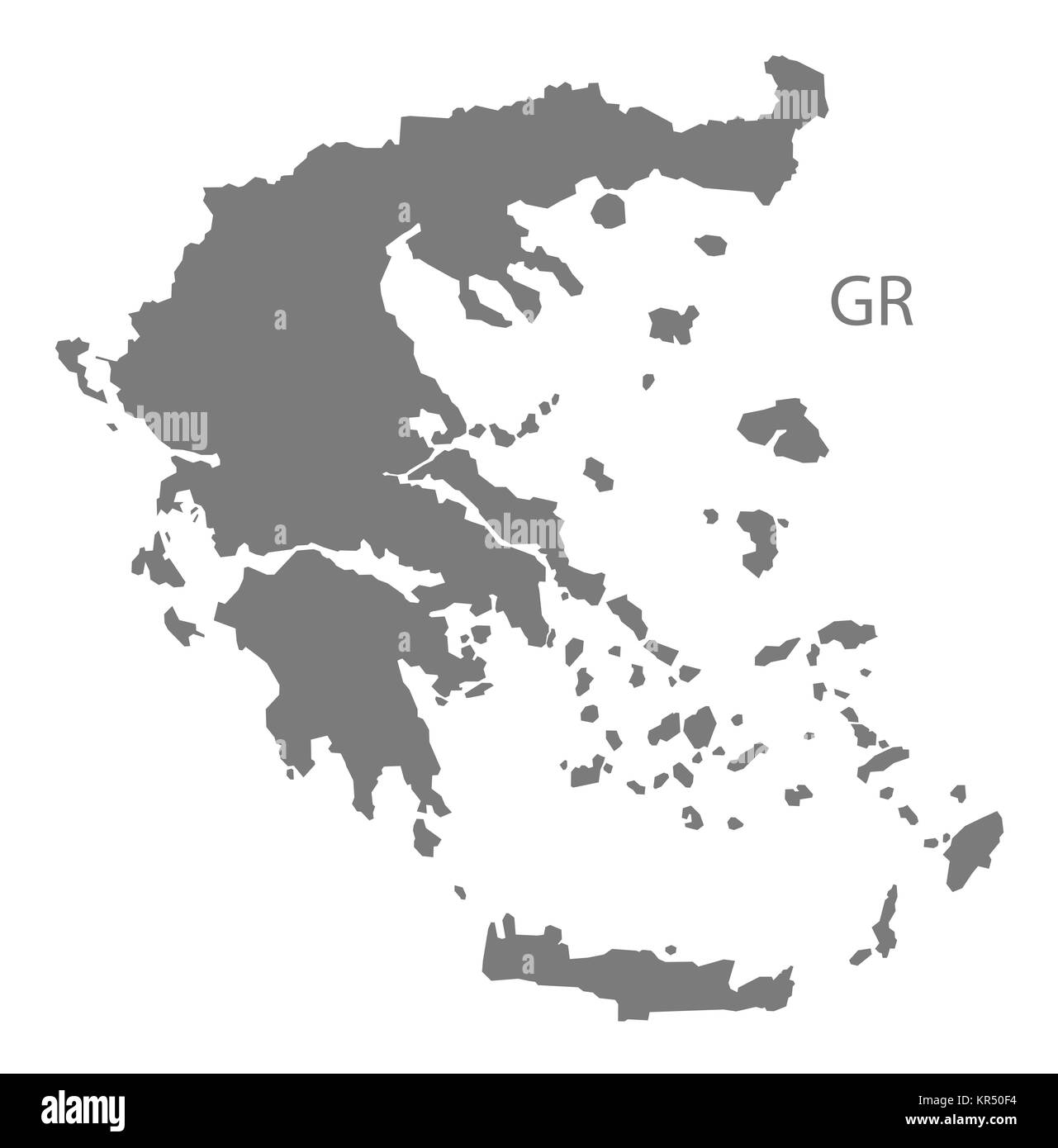 Greece Map grey Stock Photo