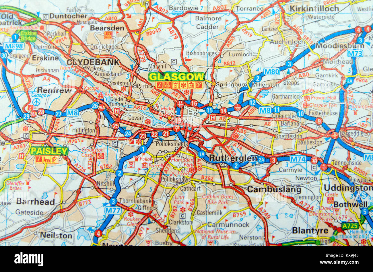 Printable Map Of Glasgow Scotland