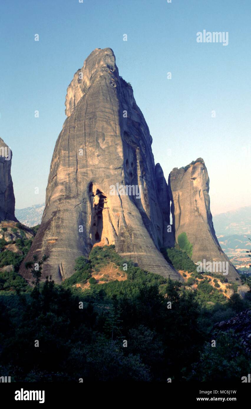 Sacred Places Greece Monastic building at Meteora Stock Photo