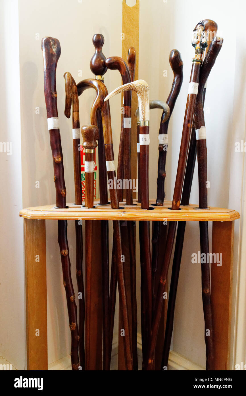 Walking sticks for sale Stock Photo