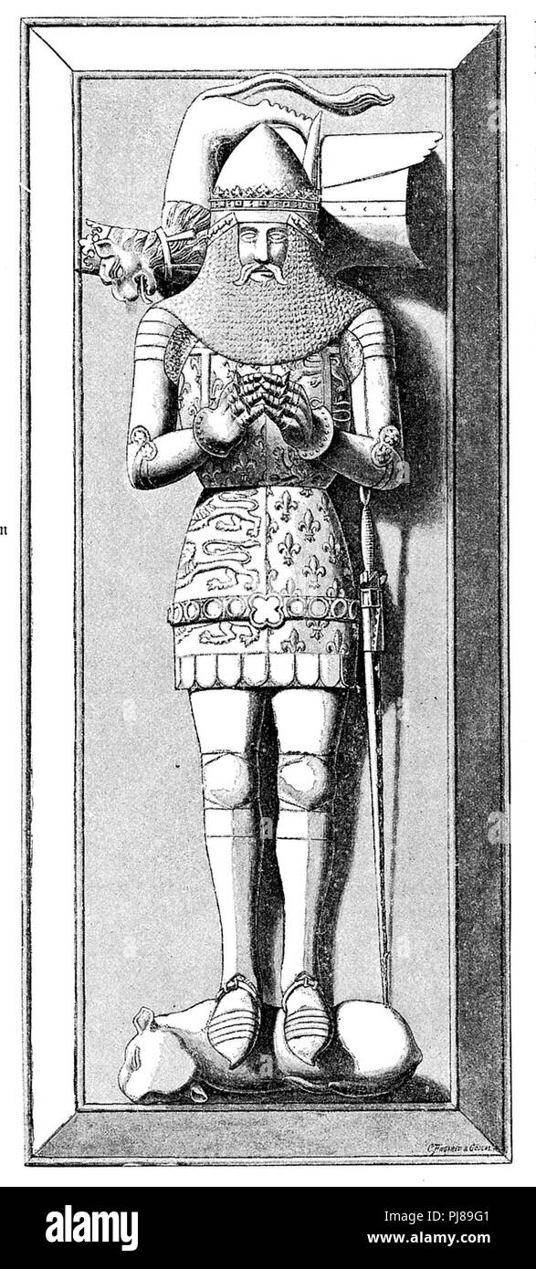 Edward of Woodstock, Prince of Wales, known as The Black Prince, eig.Eduard Plantagenet (* June 15, 1330 in Woodstock, Oxfordshire, † June 8, 1376 in the Palace of Westminster, Middlesex), tomb in the Cathedral at Canterbury,   1899 Stock Photo