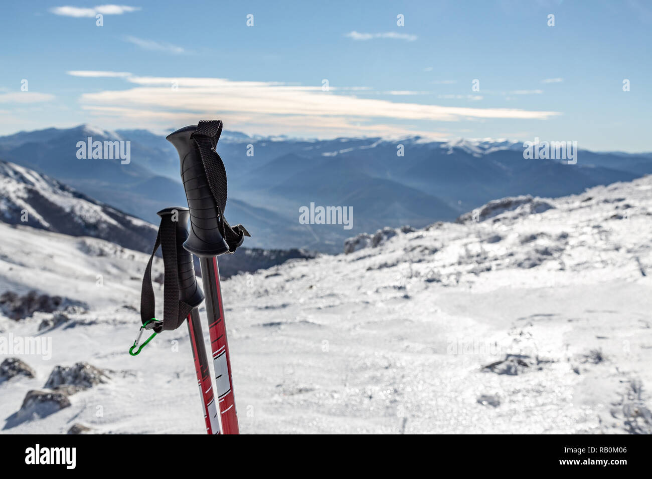 trekking sticks, Abruzzo Stock Photo