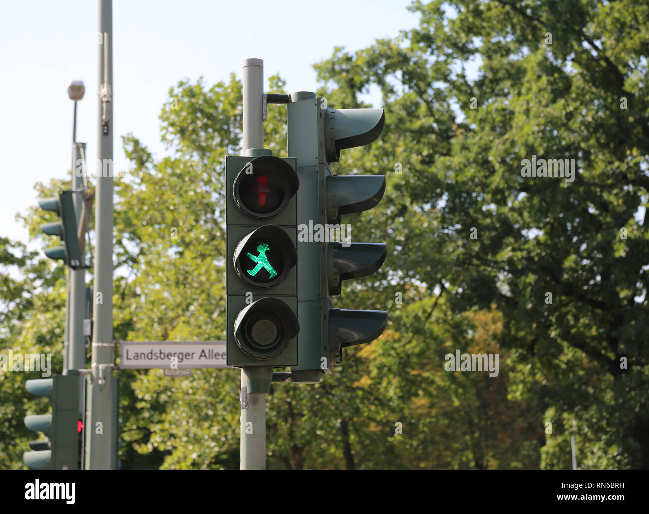 Berlin, Germany - August 17, 2017: Ampelmann the symbol on pedestrian signals in Berlin Stock Photo