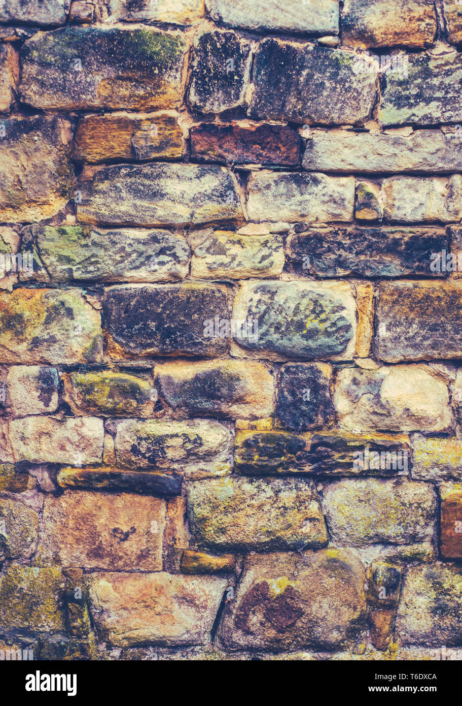 Crumbling Old Stone Wall Stock Photo