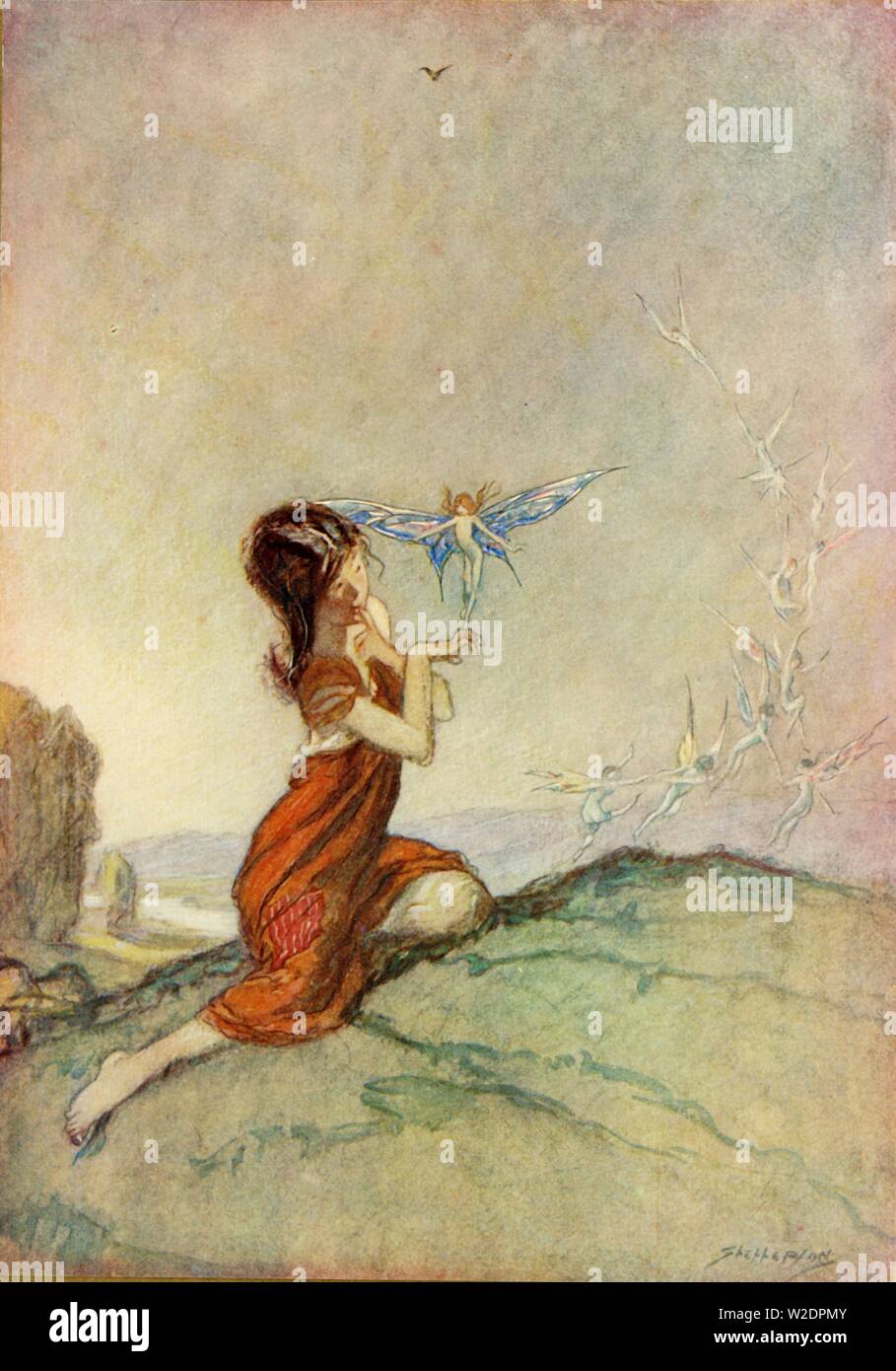 'A Spell for a Fairy', 1914. Creator: Claude Allin Shepperson. Stock Photo