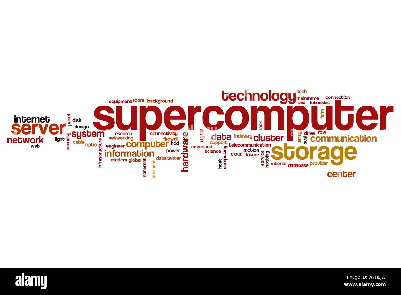 Supercomputer word cloud concept Stock Photo