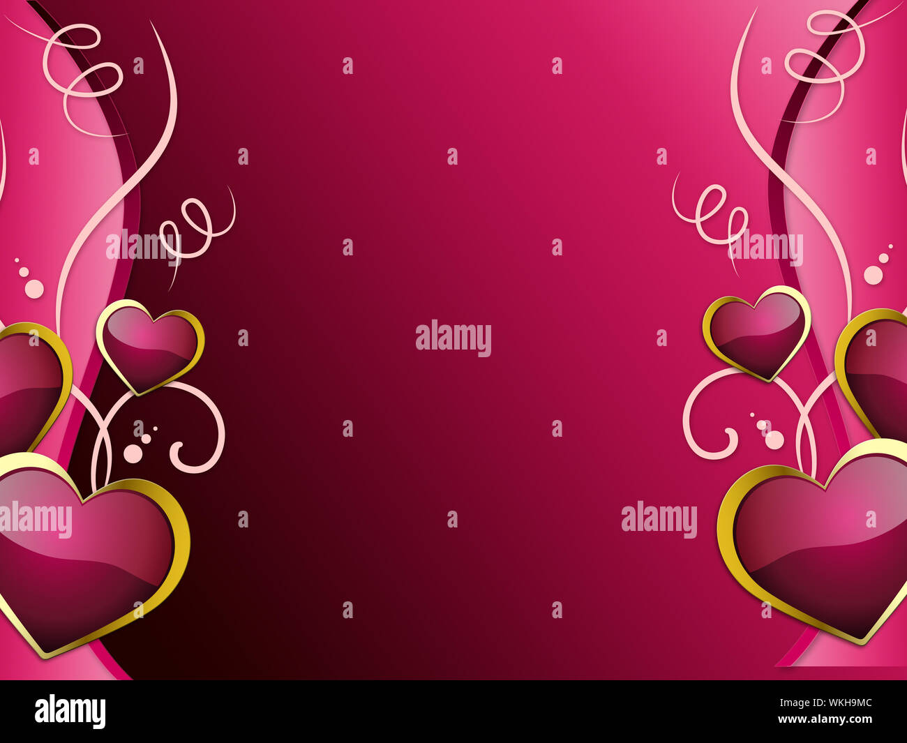 Hearts Background Showing Romantic Wallpaper Or Passionate Love Stock Photo  - Alamy