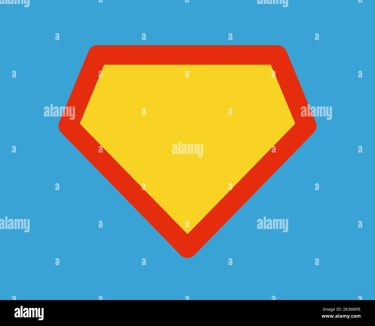 Super man Schild Symbol. Comic super Held Mann das schild des schirm. Superhelden-Label in Diamantform. Symbol für Kraft und Stärke. Vektorgrafik Stock Vektor