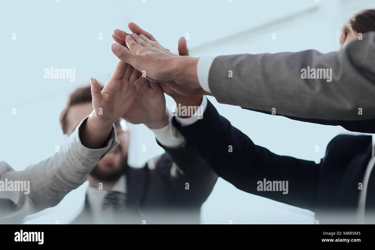 Erfolg und Sieg. das Konzept der Teamarbeit. Stockfoto