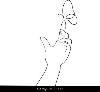 butterfly line drawing isolated on a white background vector illustration  EPS10 Stock Vector Image & Art - Alamy