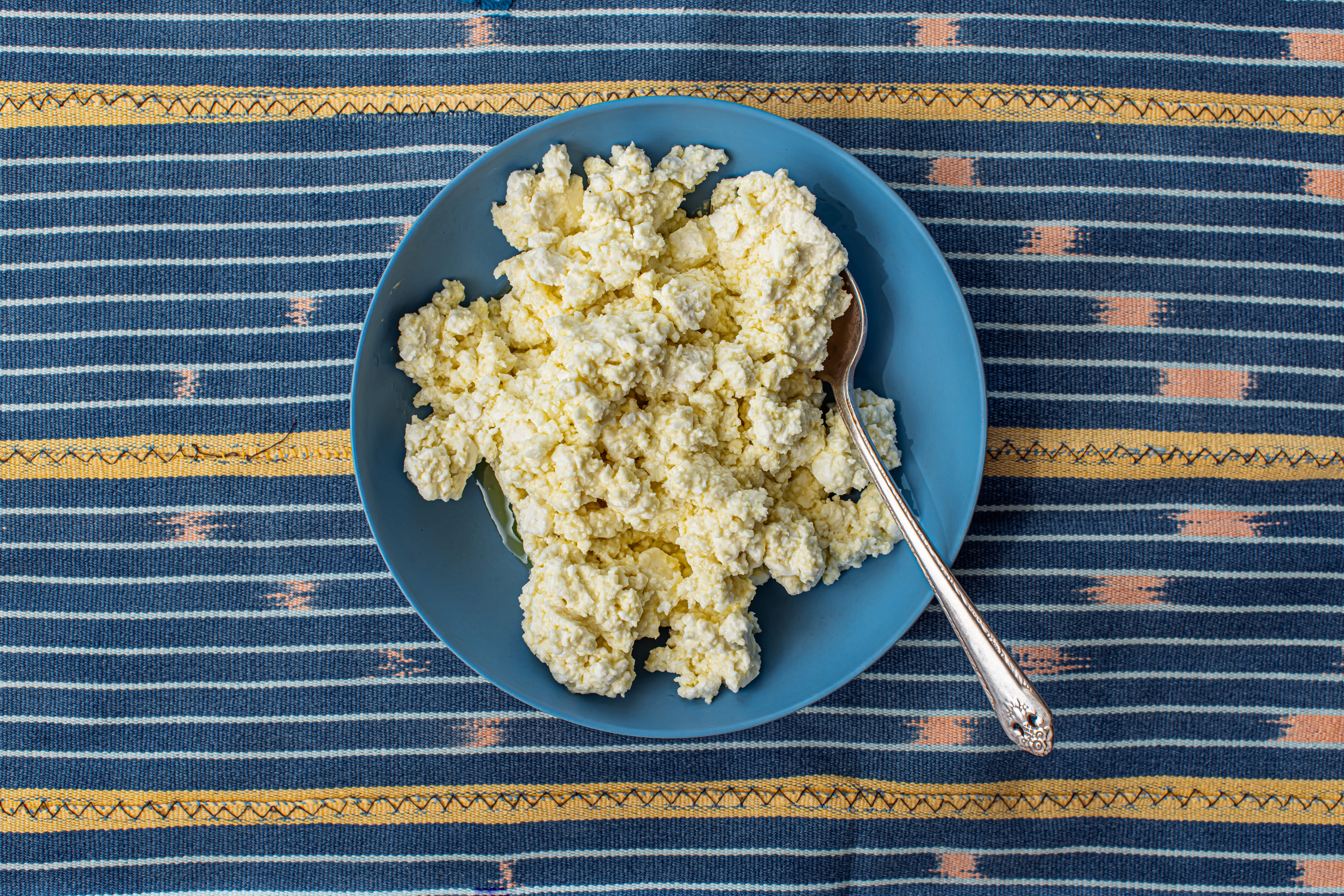 LOS ANGELES, CA - MARCH 25: A bowl of marinated feta cheese on Monday, March 25, 2024 in Los Angeles, CA. (Catherine Dzilenski / For The Times)