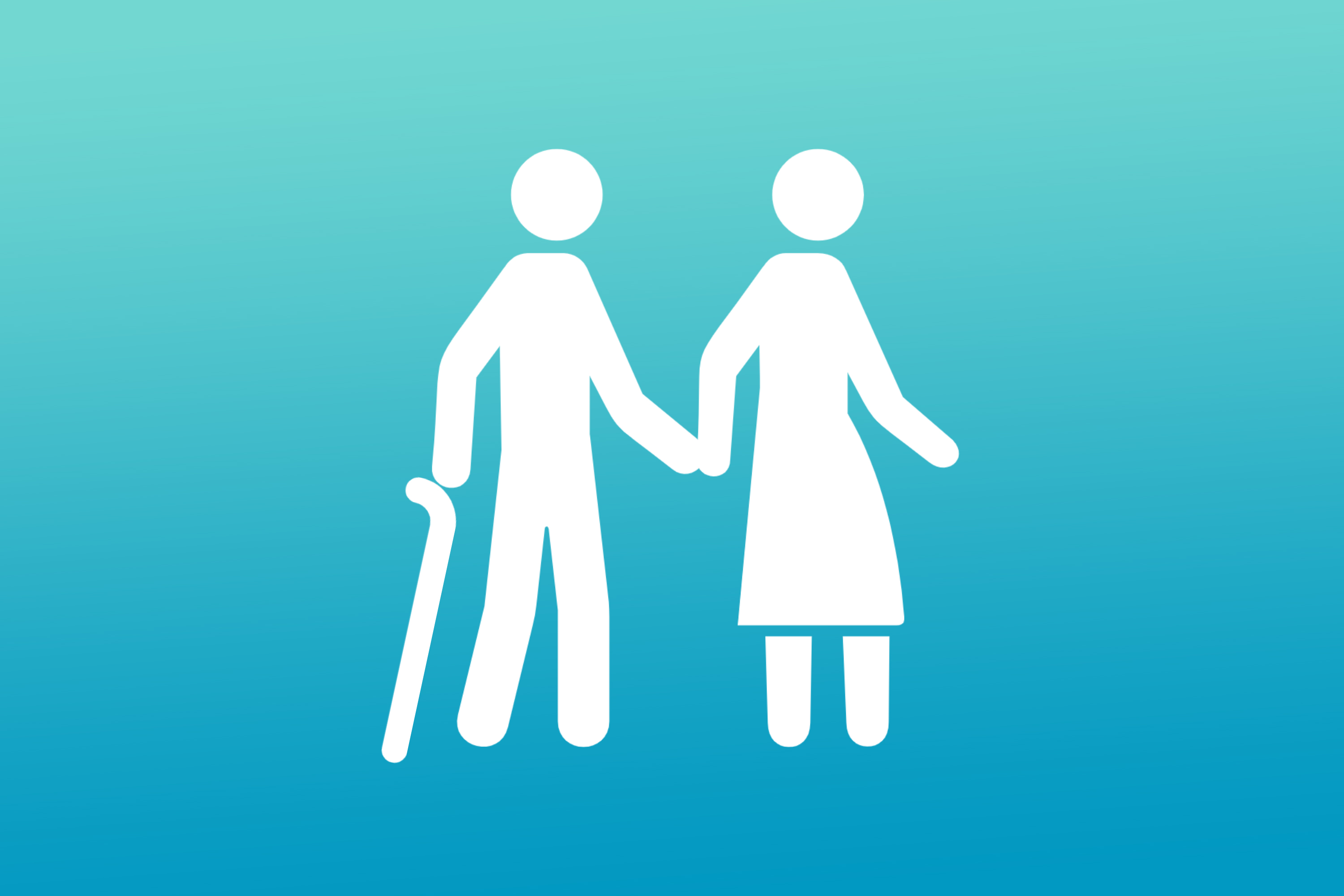 Pictogram of elderly person using the restroom