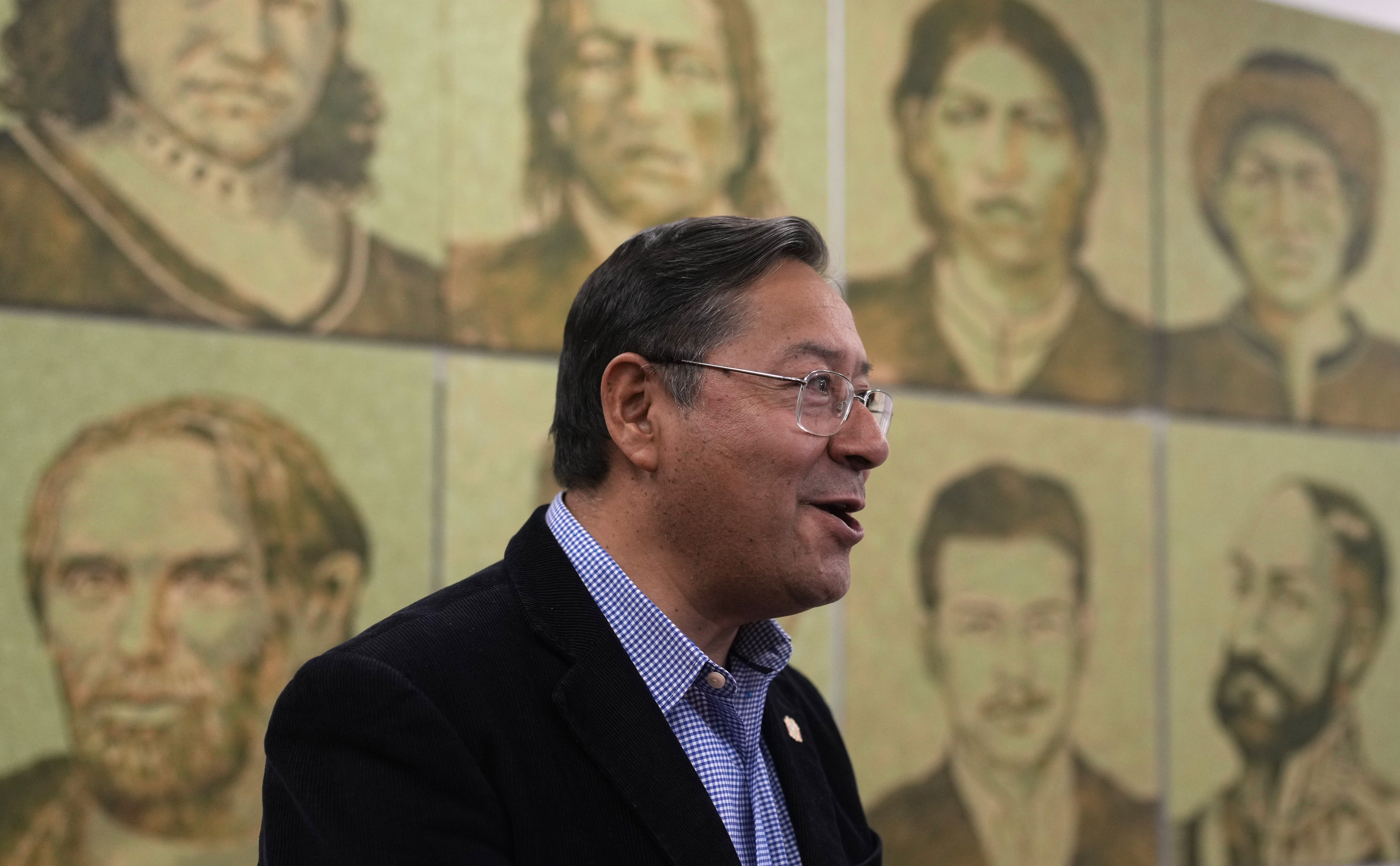 Bolivia's President Luis Arce speaks after an interview at the government palace, in La Paz, Bolivia, Friday, June 28, 2024, two days after Army troops stormed the palace in what Arce called a coup attempt. (AP Photo/Juan Karita)