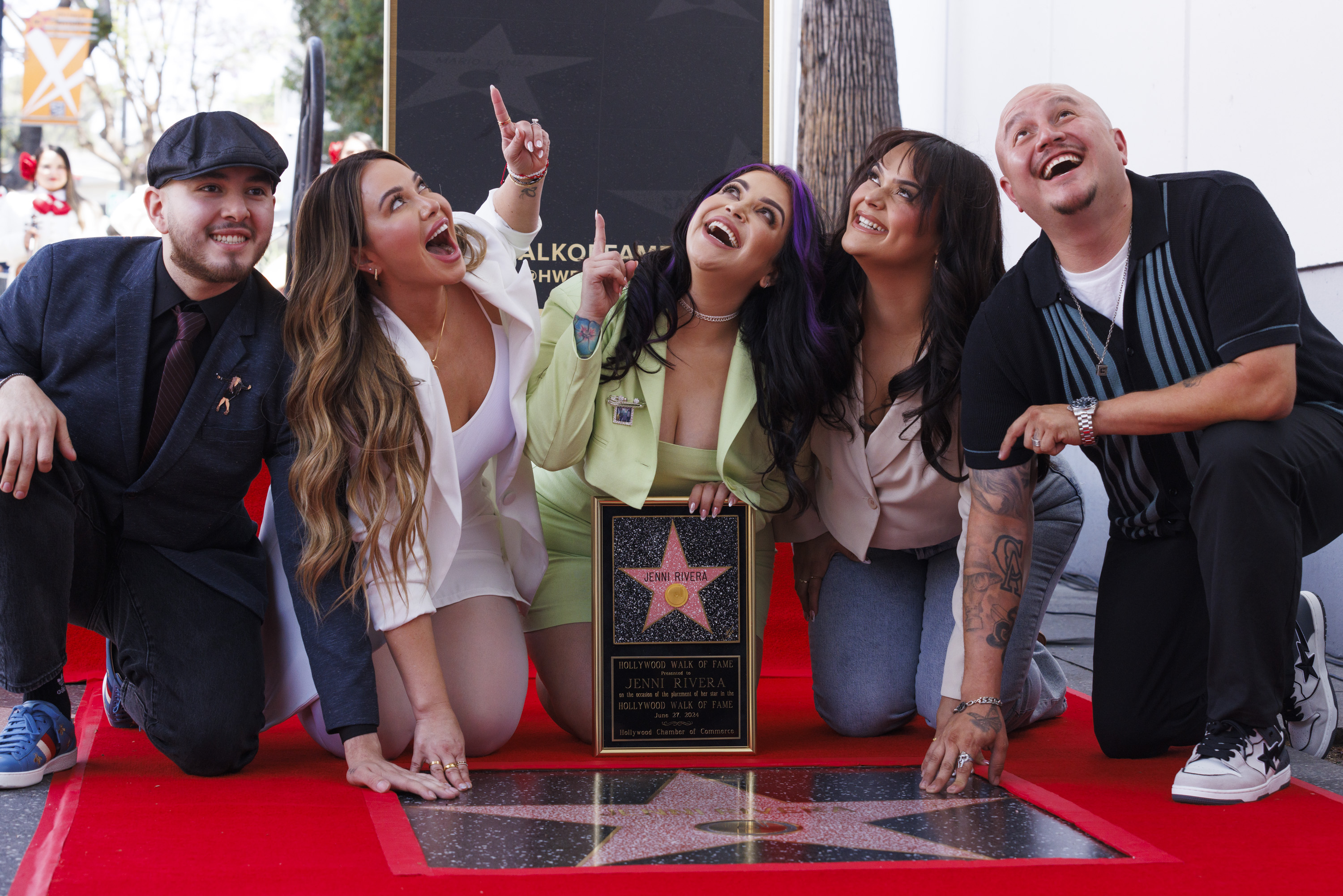 Los Angeles, CA - June 27: The Rivera family celebrates the late Jenni Rivera's posthumous star on the Hollywood Walk of Fame in front of the Capitol Records Building on Thursday, June 27, 2024 in Los Angeles, CA. (Carlin Stiehl / For De Los)