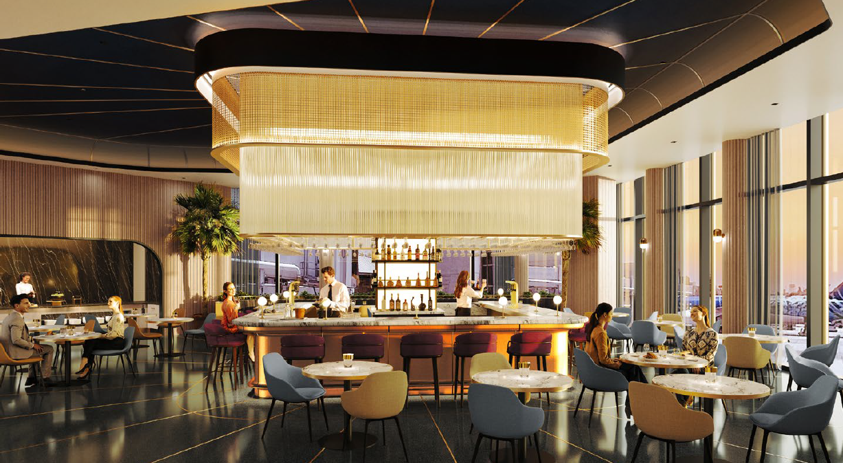 A rendering of Chase's new luxurious lounge at LAX.