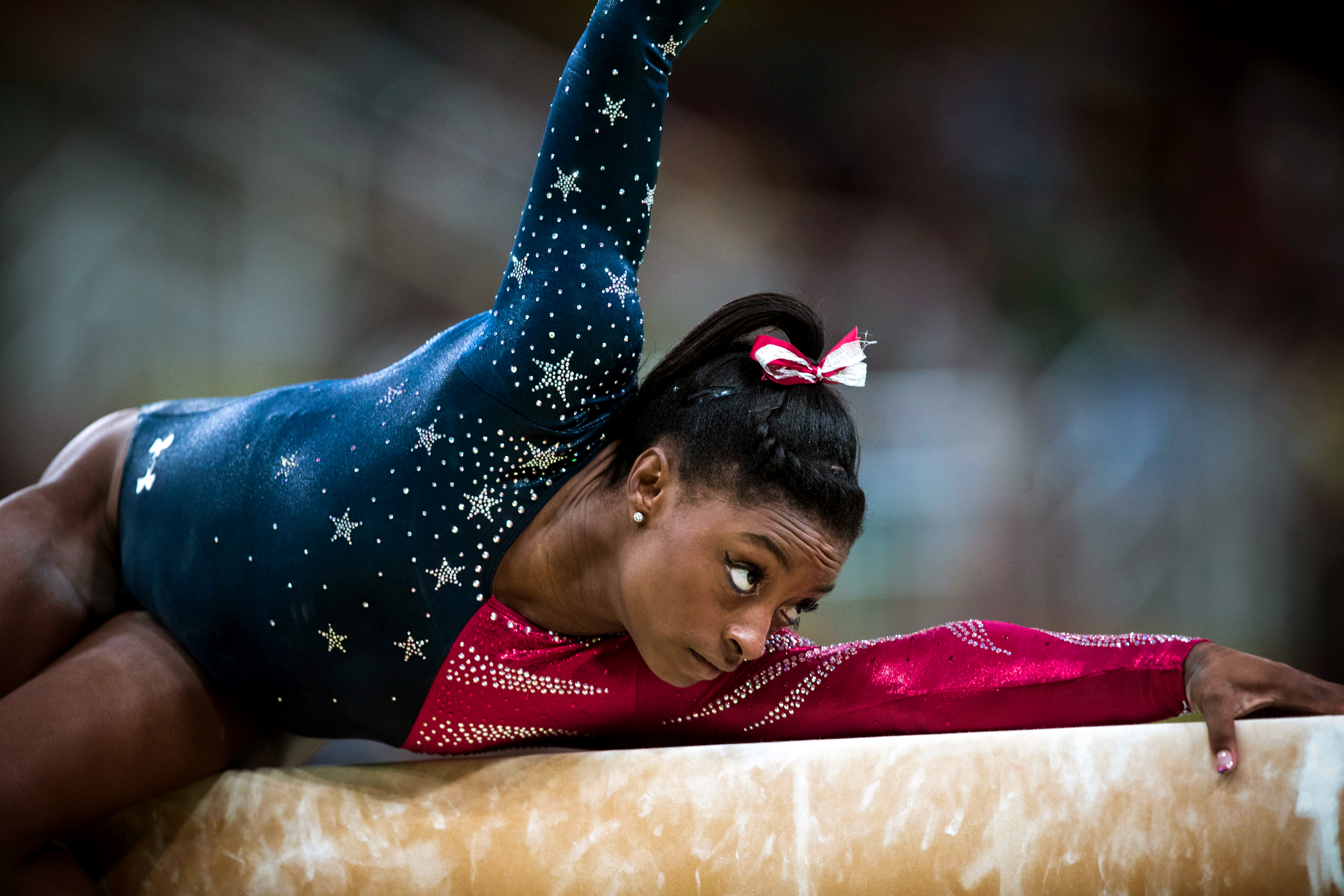 Simone Biles in "Simone Biles Rising" on Netflix.