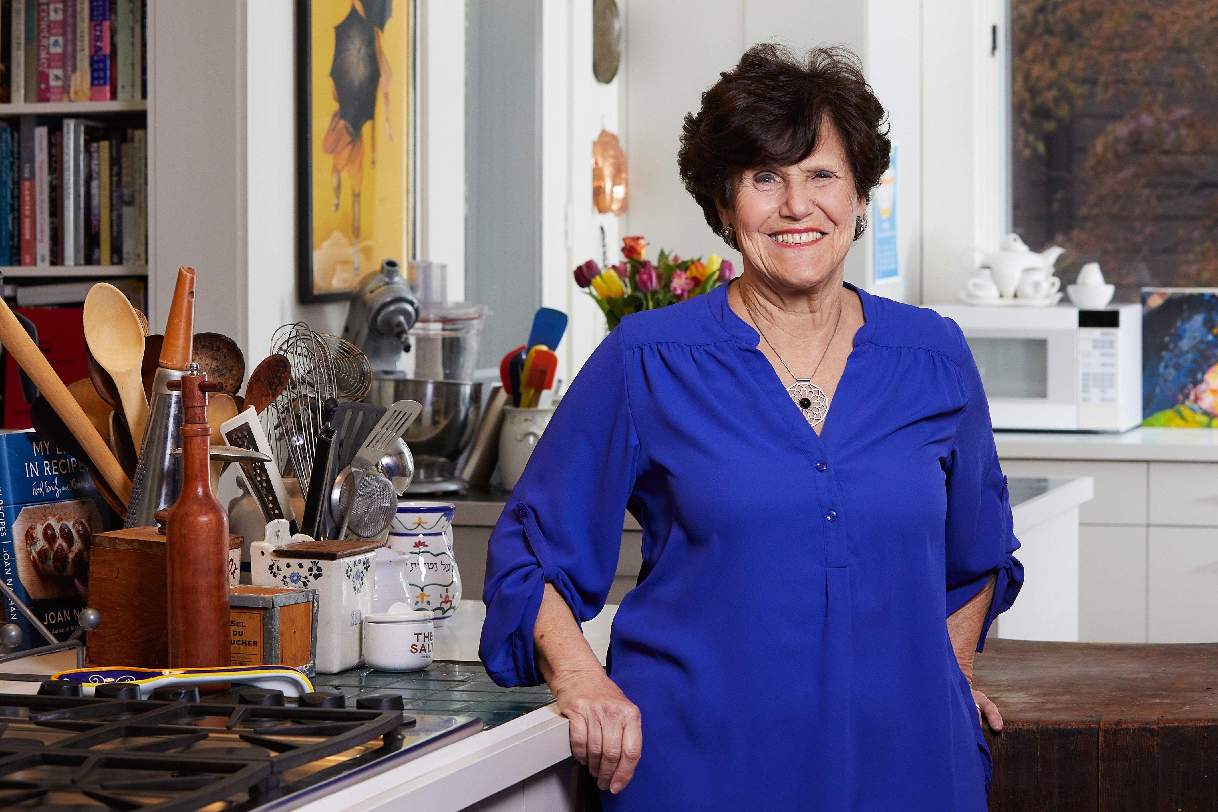 WASHINGTON, DC - Joan Nathan in her kitchen in Washington, DC photographed on April 3, 2024. Deb Lindsey/For The Times