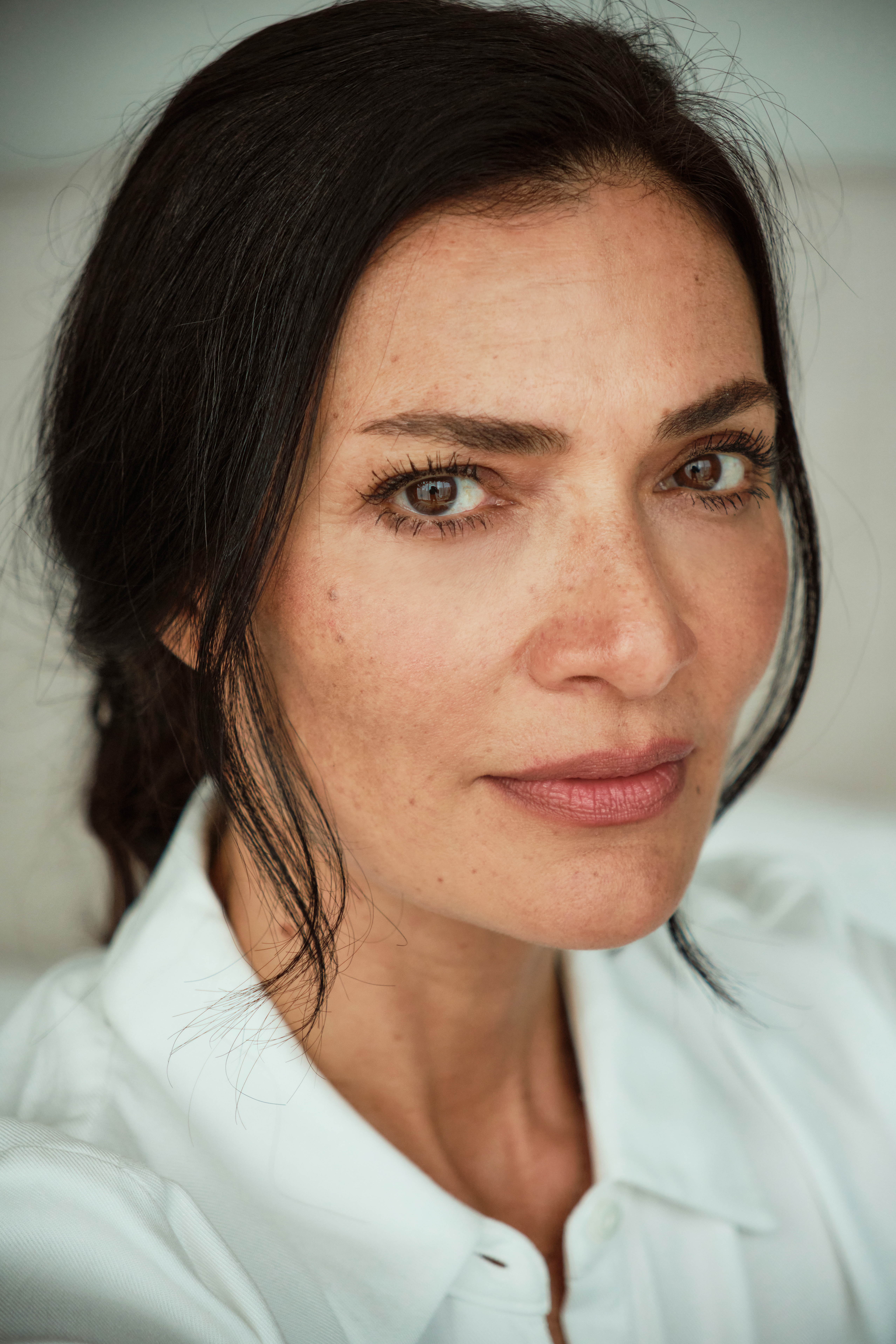 Ana Maria Orozco who stars in "Yo Soy Betty La Fea" photographed in Miami on Friday, July 12, 2024 (Diego Armando Mendoza / For The Times)