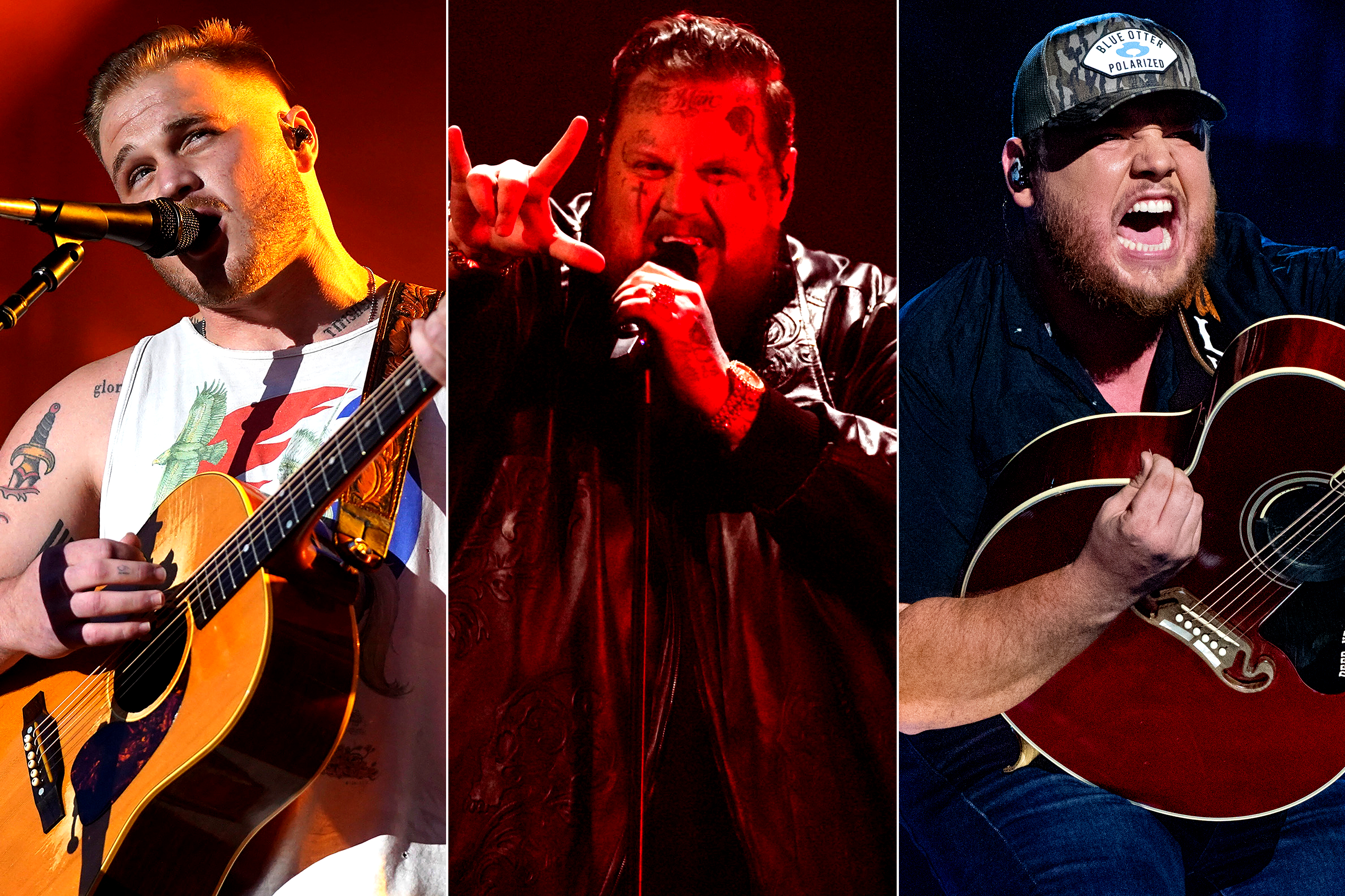 Zach Bryan, Jelly Roll and Luke Combs