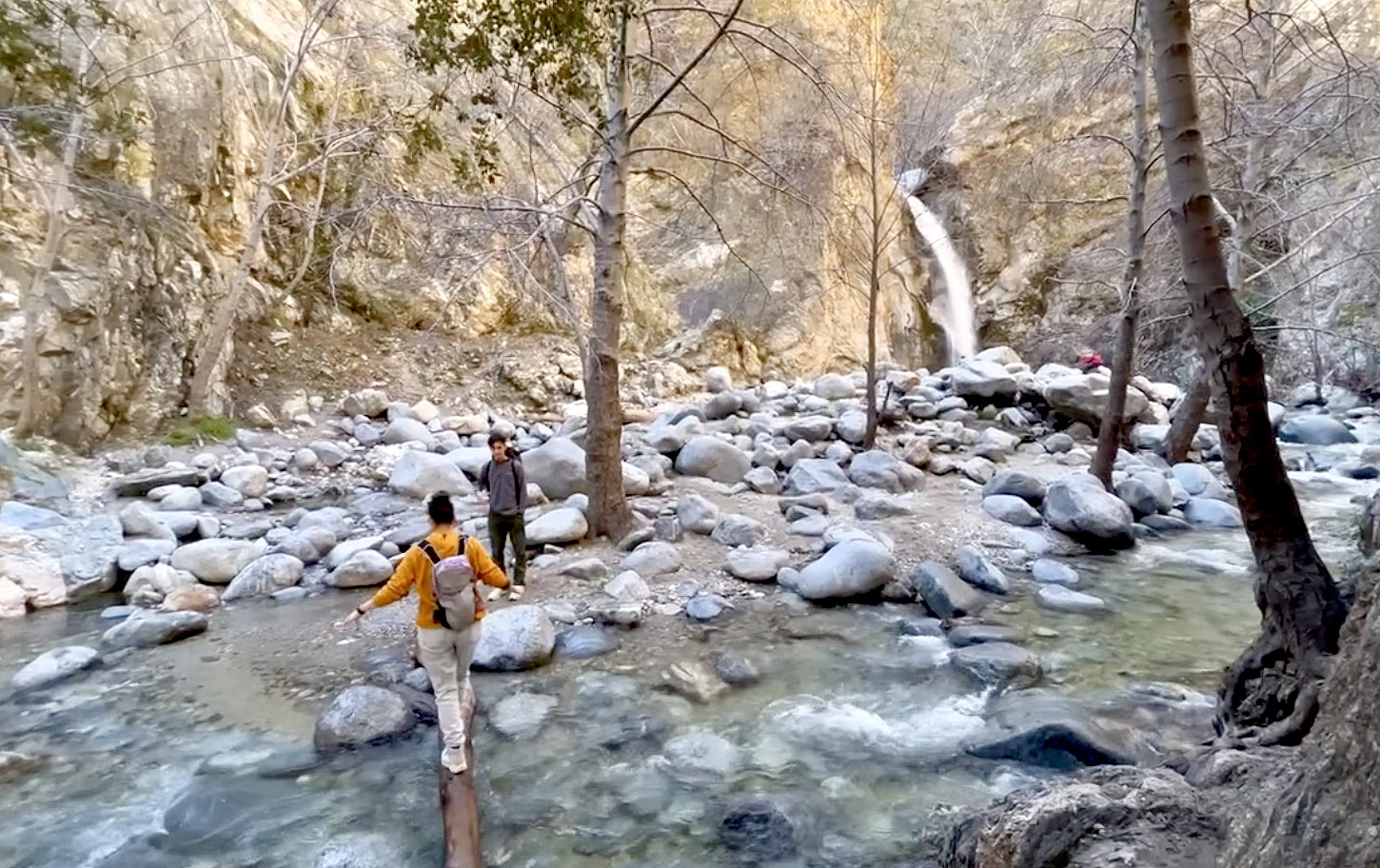 The hike to Eaton Canyon Falls in the San Gabriel Mountains. (Myung J. Chun / Los Angeles Times)