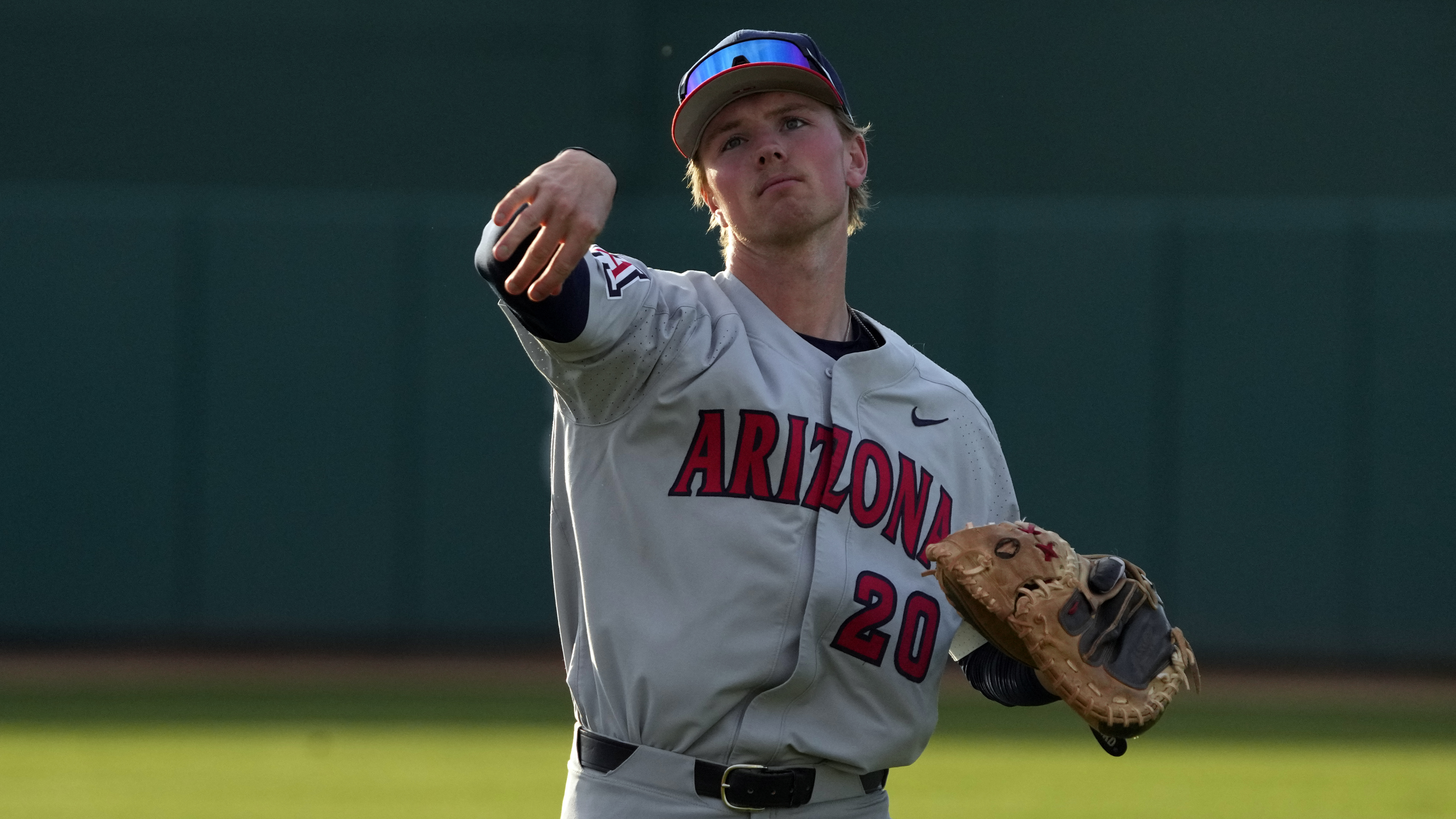 Arizona catcher Tommy Splaine (20) during an NCAA baseball game against Grand Canyon.
