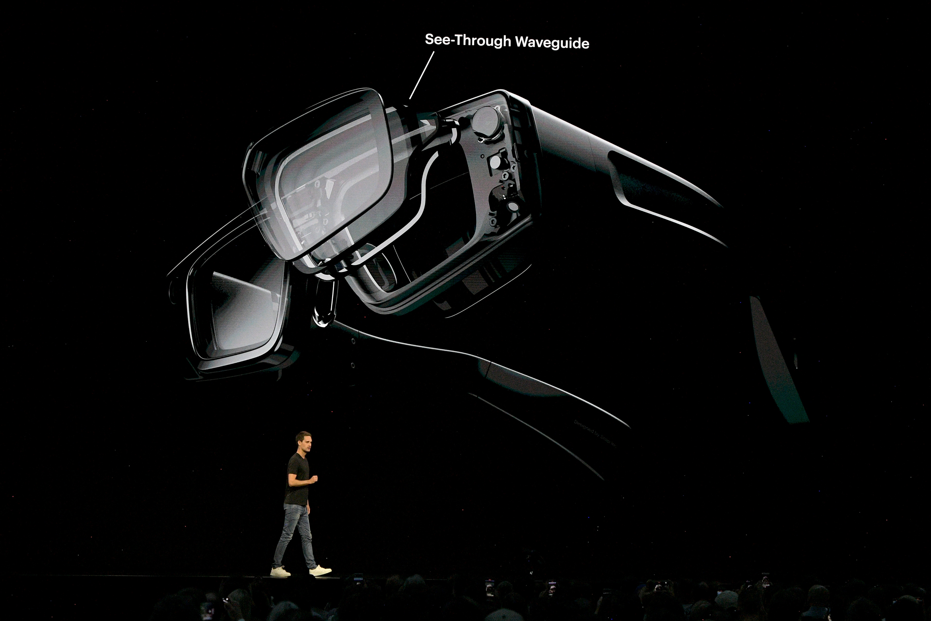 SANTA MONICA, CALIFORNIA - SEPTEMBER 17: Evan Spiegel, CEO of Snap Inc., speaks onstage during the Snap Partner Summit 2024 on September 17, 2024 in Santa Monica, California. (Photo by Charley Gallay/Getty Images for Snap Inc.)