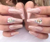 Marble nude nails