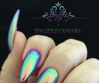 Holographic mermaid nails