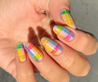 Colorful Plaid Nails