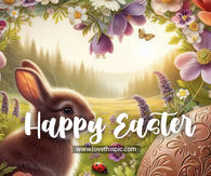 Easter Bunny With Chocolate - Happy Easter Greeting