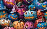 Colorful Art Theme Jack O Lanterns