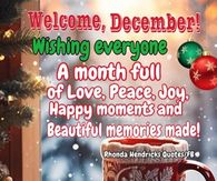 Welcome, December! Wishing everyone a month full of love, peace and joy